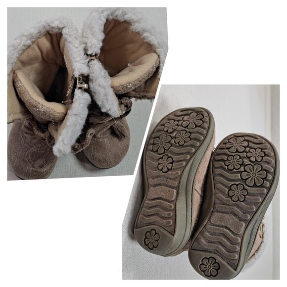 Baby Girl/ Cherokee Toddler Size 5 Boots Brown Mid Calf Lace Up - Picture 3 of 8